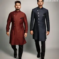 True style is a language understood by all. Here, cricketing superstars Shreyas Iyer and Rishabh Pant wear custom-crafted Indo-Western bandhgalas. These pieces are precision-tailored for the modern gentleman who leads with character, not noise, showcasing a sharp, contemporary edge.
