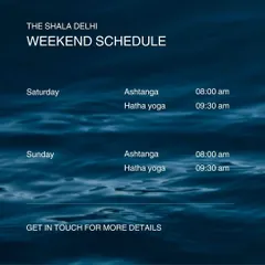 Your weekend plans are set. Join us for Ashtanga and Hatha yoga sessions on Saturday and Sunday mornings.