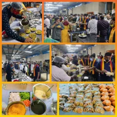 I was honored to cater for 200 people at Safran Engineering Services for their Rajyothsava celebrations. This collage shows the buffet-style service in action, featuring our popular Hubballi Girmit, Uppittu, and Kesaribhath, all prepared fresh for the large corporate event.
