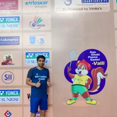 Another one of my dedicated players at the Senior Nationals in Pune. This experience is invaluable for their growth as professional badminton athletes.