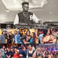 This collage captures the full experience at Gypsy Tower. It's me on the decks, the crowd dancing, and the unforgettable energy of the party.