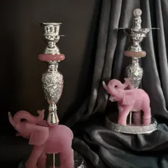 My rose quartz elephant jyots and candle stands are carved to hold more than just light; they carry a sense of presence and grace.