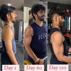 This is the result of 120 days of consistent effort. We focused on a mass gain program with a high-protein diet to build quality muscle, correct posture, and develop a stronger physical frame from day one.