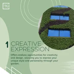 This graphic highlights the creative expression possible with vertical gardens, showing how they can be used to cover a building facade with a unique design.