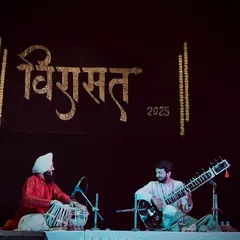 Creating music together again at the prestigious Virasat Sangeet Samaroh. A jugalbandi is a reunion of musical souls on stage.