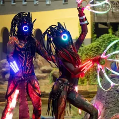 Step into the future with our Alien-themed LED show. Featuring two performers in custom-designed costumes with glowing masks and pixel props, this act is perfect for sci-fi themes, tech events, and futuristic parties.
