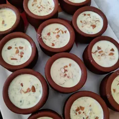 Beat the heat with our homemade Kulfi, served in traditional clay matkas. We offer a variety of flavours including Kesar Pista, Rose, Badam, and seasonal fruit options like Mango and Strawberry.