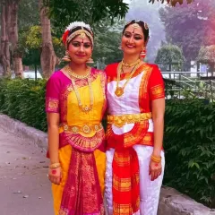 The Guru-Shishya bond is the soul of my teaching. Here I am with my student Shivi, sharing a moment of pride and joy after her successful performance. This relationship, built on trust and shared passion, is what turns practice into art.