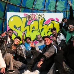 The whole crew on stage at the NH7 Weekender festival. I did a live graffiti piece in just 30 minutes while the DJ was spinning. The energy was insane.