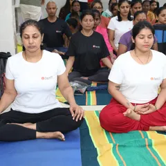 A beautiful moment of collective meditation at our Mumbai institute during the International Day of Yoga celebrations. The hall was filled with a serene and powerful energy as we practiced together in person.