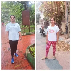From 80 kgs to 67 kgs in three months. This incredible transformation is a result of her dedication, consistent practice, and following the diet plan diligently. It's a pure example of how traditional yoga works.
