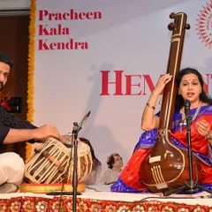 Performing with vocalist Sonal Shivkumar at the Hemant Utsav, organized by Pracheen Kala Kendra in Chandigarh, Punjab.