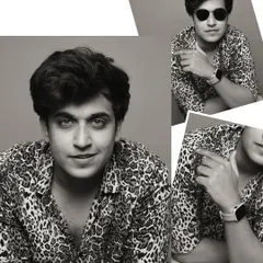A collage of shots from a studio session in a cheetah print shirt. This shows different expressions and angles from the same shoot, highlighting my versatility in front of the camera.