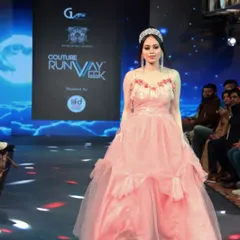 The magic of the runway. I styled the show opener, Anshika, for Couture Runway Week in this custom pink tulle ball gown. The look was designed to be ethereal and commanding, capturing everyone's attention as she walked the ramp.