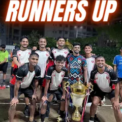 We came, we saw, we conquered. Posing with the Runners Up trophy after a hard-fought battle in a men's open category tournament. This is what happens when you train to DOMINATE.