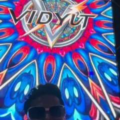 A quick selfie in front of my custom VDJ screen during a Garba night. The visuals are designed to match the theme of the event, creating a fully immersive experience.
