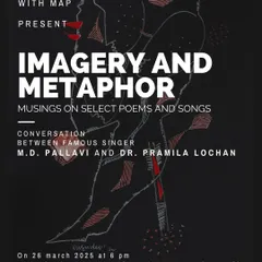 I was invited to have a conversation about imagery and metaphor in poetry and song at the Museum of Art & Photography in Bengaluru. It was a pleasure to discuss the poems and songs that have shaped my artistic life with Dr. Pramila Lochan.