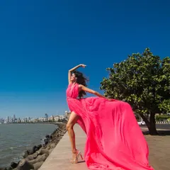 A throwback to when I designed, stitched, and modeled my own gown at Marine Drive. My creativity extends beyond dance into fashion and styling.