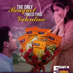 For Valentine's Day, this is the only bouquet you need. A bouquet of delicious, pure food like Paneer Tikka and Palak Paneer is a gift of love and care.