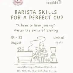 My passion for learning extends beyond the yoga mat. This poster announces my special Barista Skills workshop, hosted in collaboration with the Coffee Board of India. It is a hands-on, five-day journey from bean to brew, perfect for anyone looking to deepen their love for coffee or pursue it professionally.