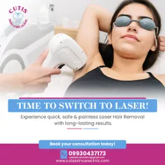 Here you can see our painless laser hair removal treatment in action on the underarm area. We use FDA-approved technology that targets hair follicles directly, leading to long-lasting smoothness and freedom from constant shaving or waxing.