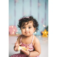A close-up of our little mermaid, making the cutest pouty face. Themed sessions are perfect for capturing these adorable expressions.