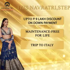 Celebrate Navratri with our divine offers. Step into your new dream property with up to ₹9 lakh discount on down payment, maintenance-free for life, and a chance to win a trip to Italy.