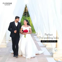 That perfect pre-wedding shoot look is right here. This flowing white gown creates magical, romantic moments you'll cherish forever. I have styles for him and her to create your dream photos.