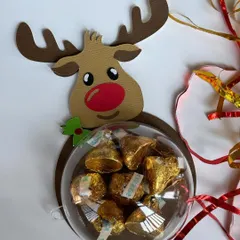 The adorable reindeer version of our chocolate-filled Christmas baubles.