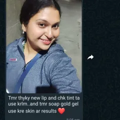 A happy customer sharing her glowing skin after using my Gold Gel, soap, and lip and cheek tint. I love seeing you all feel beautiful and confident.