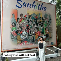 I love taking our students on gallery visits to expose them to different art forms and artists. Here I am at the "Sanhitha" exhibition with our CFA students.