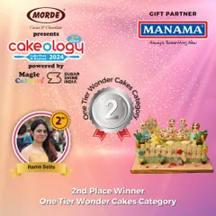 The official winner's announcement for my 2nd place win at Cakeology 2024 in the One Tier Wonder Cakes category. Such a proud moment.