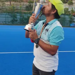 We celebrate the success of our coaches. Here is Coach John Verghese after leading the Karnataka Women's Hockey Team to a second-place finish at the Senior Women's National Championship.