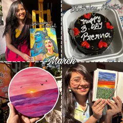 A photo dump from March, my birthday month! It includes a Shivratri special painting and a sunset artwork.