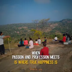 For me, true happiness is when my passion for yoga and my profession as a guide meet. Here, I am leading a meditation session on a hilltop, sharing the practice that has transformed my own life with others.
