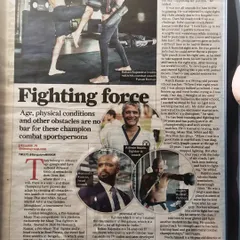 Our school and its dedicated fighters were featured in the Bangalore Mirror for overcoming obstacles to achieve success in combat sports. This recognition highlights our commitment to training champions, regardless of age or physical condition.