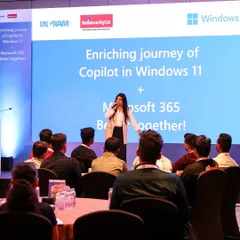 Engaging with the audience during a corporate workshop. My approach is to make every session interactive and memorable for the attendees.