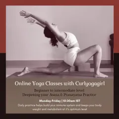 Let's practice yoga together every day. This 60-minute online class at 10:30 AM IST focuses on asana and pranayama. In just one month, you'll notice positive changes in your body and breath.