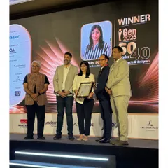 On stage at the iGen 2025 awards, where we were honored to be named one of India's Top 50 Under 40 Architects & Designers for the second consecutive year.