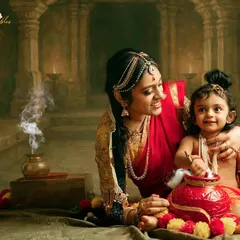 Celebrating culture and new life with a creative Janmashtami themed shoot. This mother and her little Krishna are creating memories that are both divine and deeply personal.