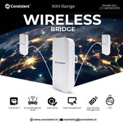 Connect two locations up to 1 kilometer apart with our P2P Wireless Bridge. This device is perfect for extending your network across buildings or to remote areas, offering a versatile solution that can function as a router, bridge, or access point, all powered via PoE for simple installation.