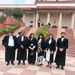 A group photo with fellow advocates outside the majestic Supreme Court of India building after a book launch event.