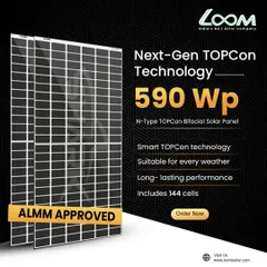 My 590 Wp N-Type TOPCon Bifacial Solar Panel is ALMM approved and built for performance. It captures sunlight from both sides, making it incredibly efficient for open-field installations on farms.