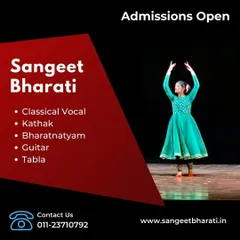 An overview of the diverse disciplines we offer, from Classical Vocal to Tabla. This image, featuring one of our dancers, represents the opportunity for every student to find their passion and eventually take the stage.