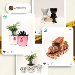 This collection showcases some of our most unique ceramic pots. From quirky planters with faces to a rustic wooden train planter, these pieces are designed to be conversation starters in your home or office.