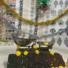 A glimpse into our studio's Ayudha Pooja celebration. This special day is led by our artisans and their families as we honor the tools of our craft, a tradition we've carried on since our founder's time.