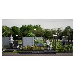 A ground-level perspective of the proposed landscape around the 12th-century temple. The design creates accessible pathways and gathering spots for the local community while respecting the archaeological significance of the site.