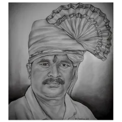 This is a commissioned graphite portrait of a gentleman in a traditional pheta. My goal was to create a respectful and classic pencil sketch, paying close attention to the intricate folds of the turban and the kind expression on his face.