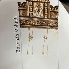 Sketching out a palanquin (doli) design. We break down complex figures into simple shapes so students can easily learn to draw them.
