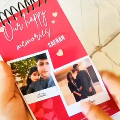 My trending mini photo album is perfect for carrying your memories with you. This one has a "Our happy memories" theme and holds 30-40 small photos.